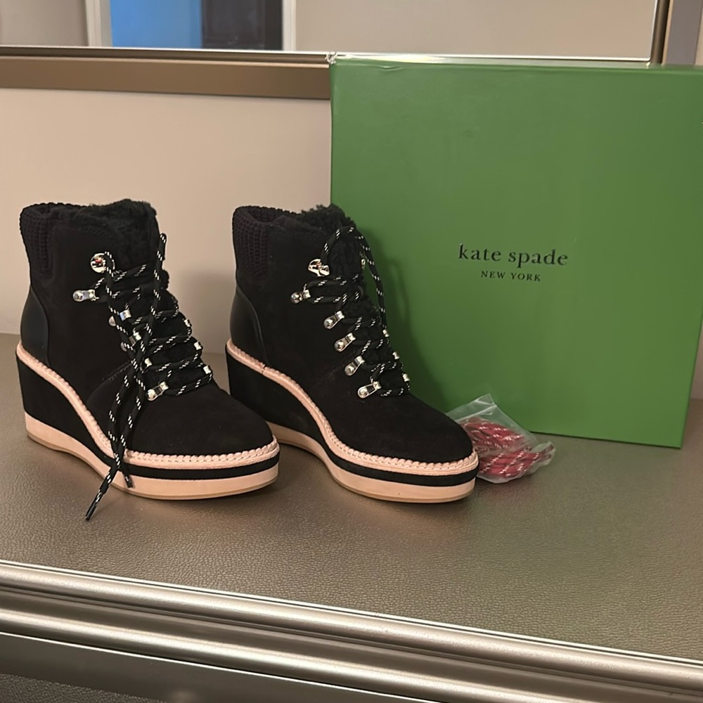 Kate Spade Willow Suede Wedge Booties
